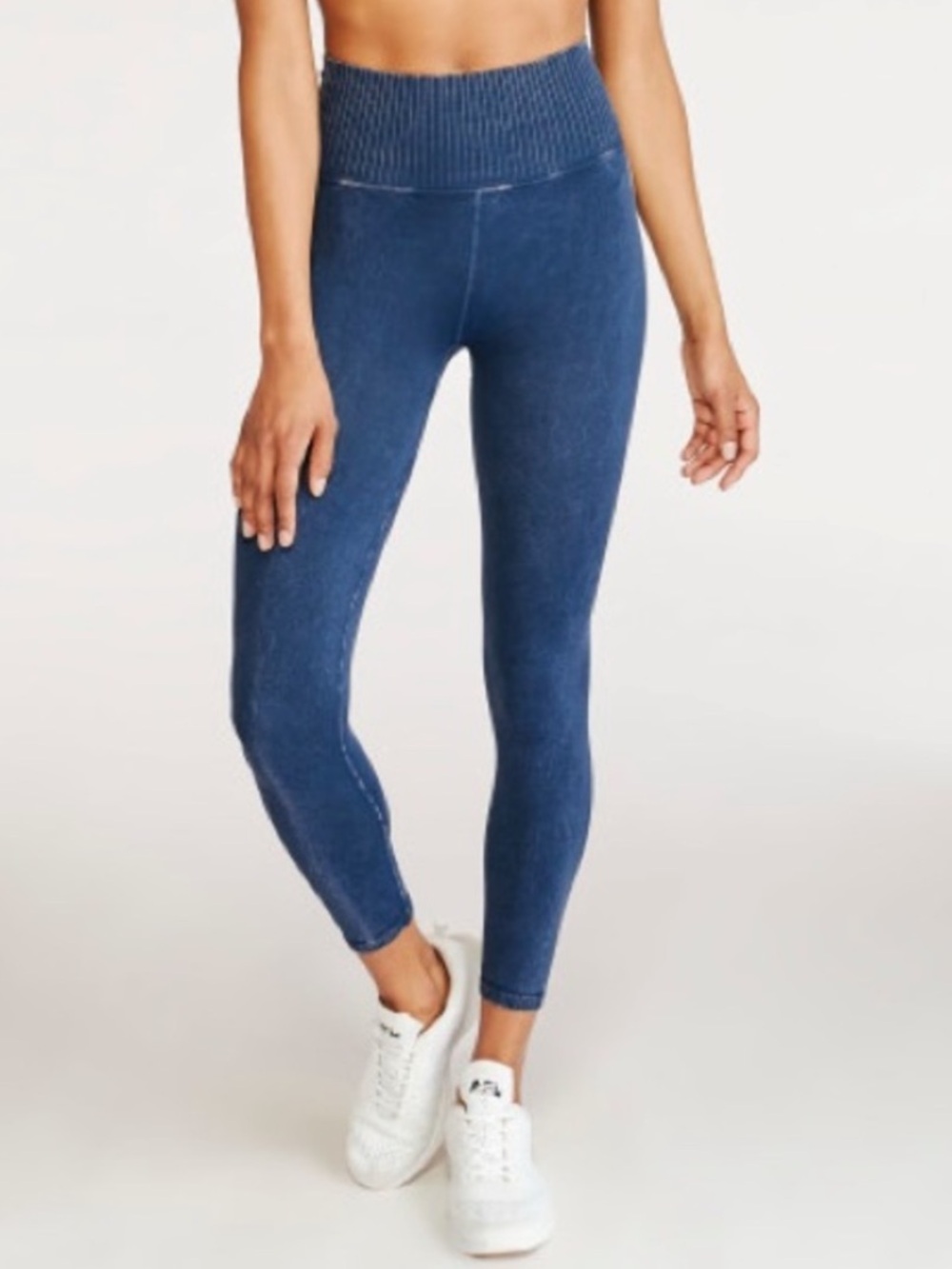Free People High-Waist Blue Women's Ribbed Leggings
